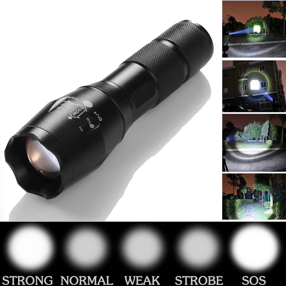 10000LM X-XM-L T6 LED Zoomable Flashlight Torch Lamp Light 18650//AAA 5-Mode ZH