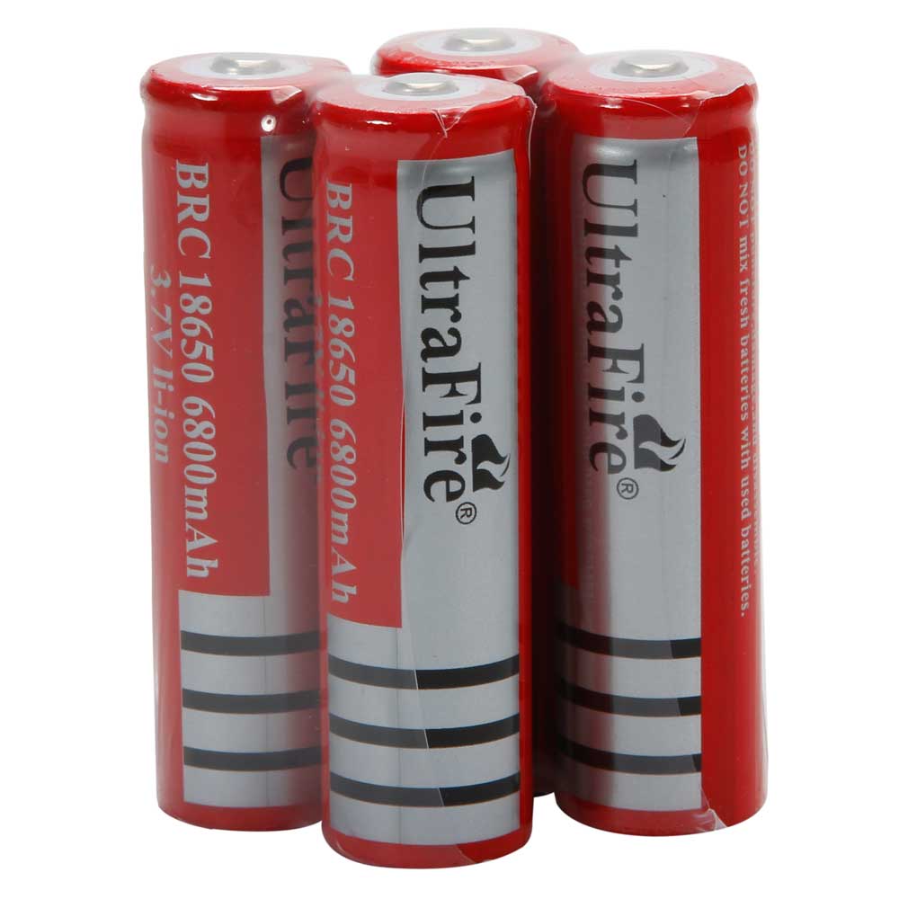 4pcs 3.7V Large Capacity 18650 Rechargeable Batteries for LED