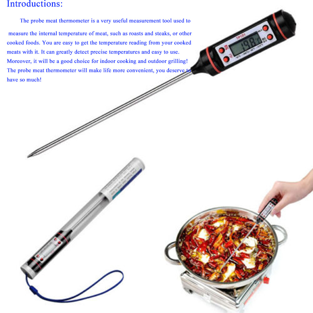 New Food Digital Thermometer with Battery Probe Thermometer Use for